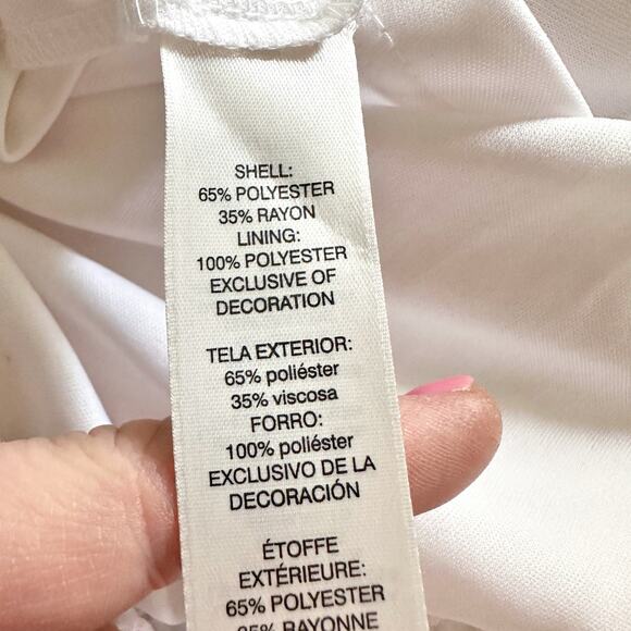 Chico’s Sz 0 White Eyelet Lace Handkerchief Hem Halter Dress Women’s Size Small - Picture 9 of 13